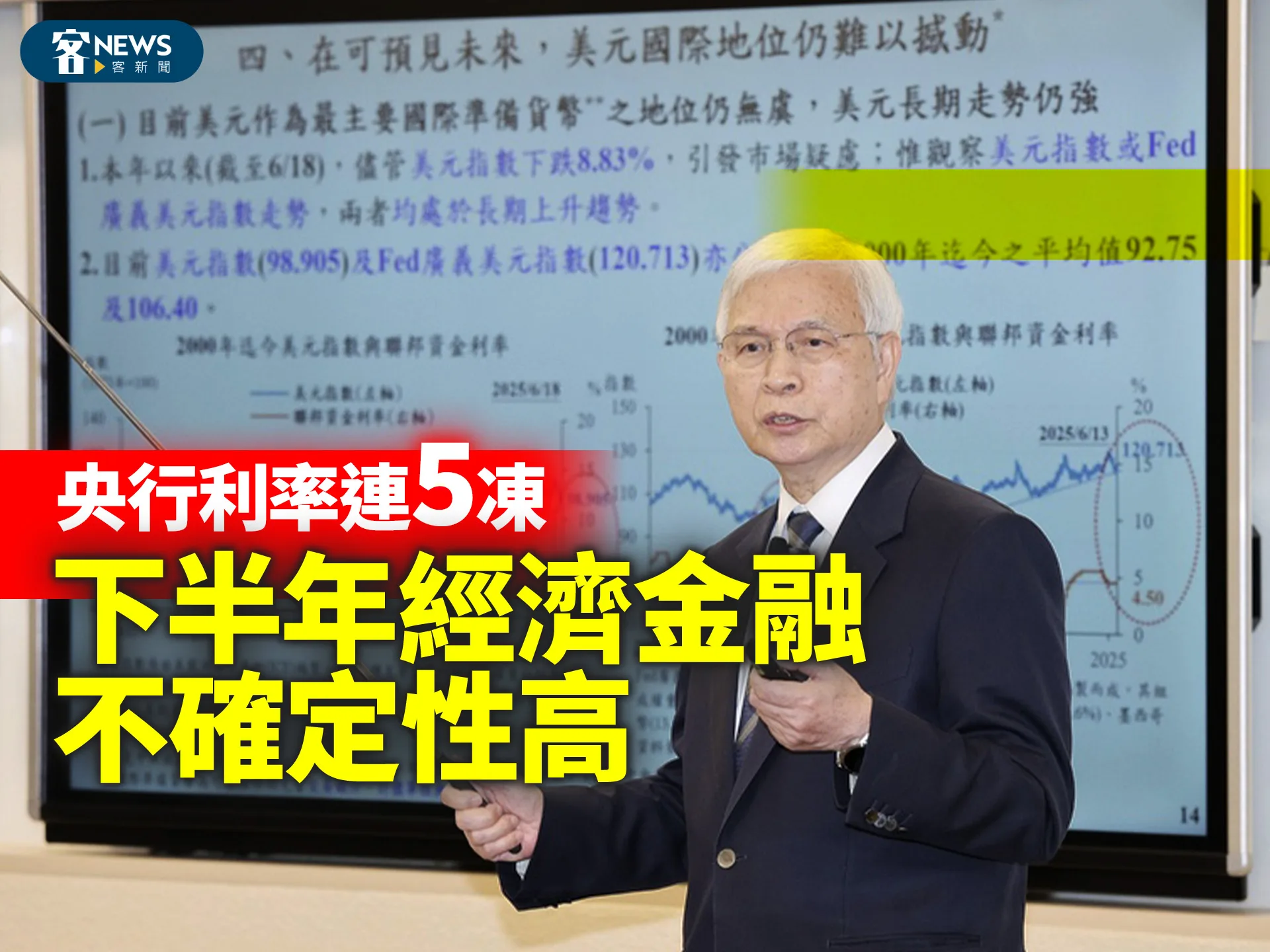 央行利率連5凍　下半年經濟金融不確定性高's story cover image