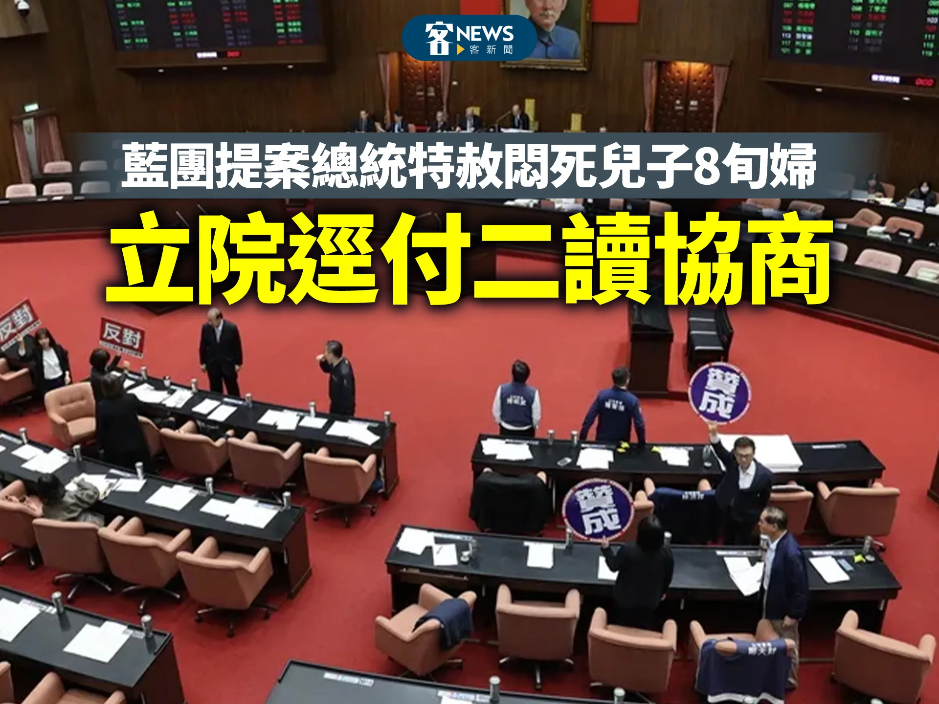 藍團提案總統特赦悶死兒子8旬婦　立院逕付二讀協商's story cover image
