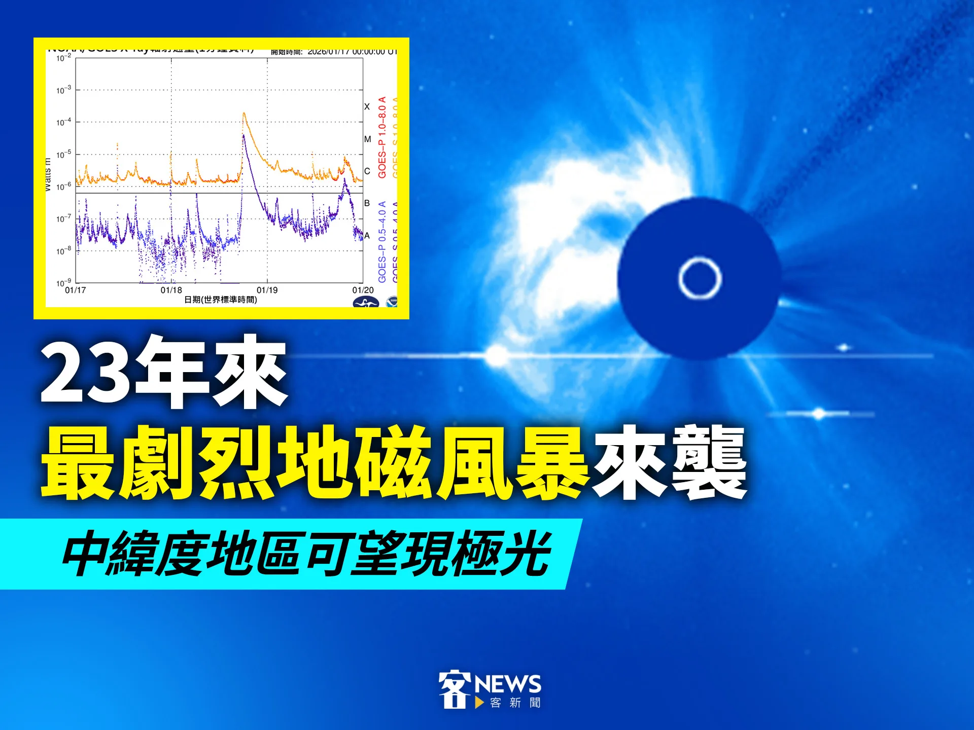 23年來最劇烈地磁風暴來襲　中緯度地區可望現極光's story cover image