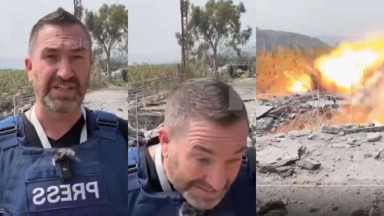 記者戰地連線「被炸彈震飛」！30秒驚悚畫面曝光