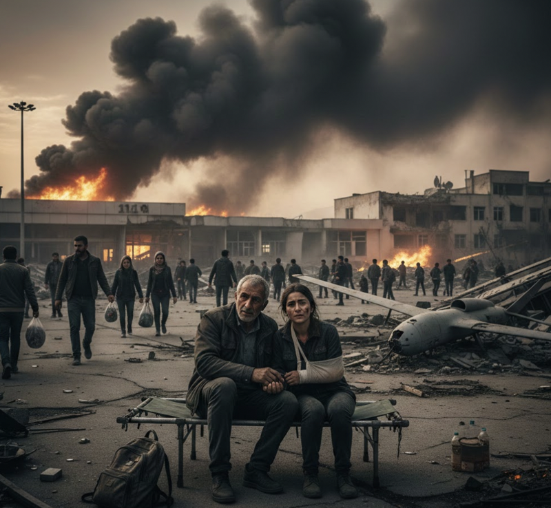 中東戰火燒進亞塞拜然！　機場大火、校舍炸毀「平民濺血」