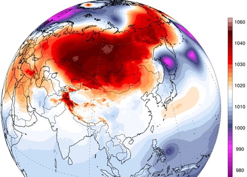 這麼極端！海平面氣壓圖「一片紅棕色」　鄭明典驚：蒙古高壓可說是完全消失