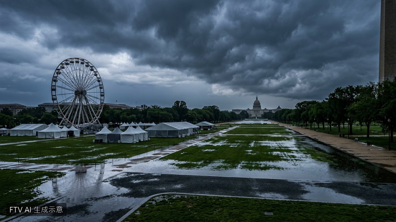美建國250週年暴雨攪局 川普華府造勢大會緊急疏散's OG Image